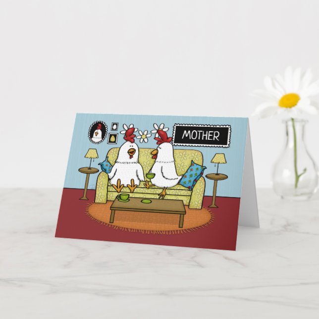 Mother's Day from Daughter Two Hens on Sofa Card (Small Plant)