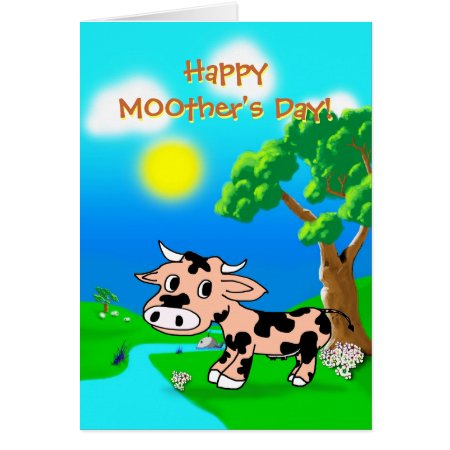 Mothers Day from Pink Princes with cow and whale Card