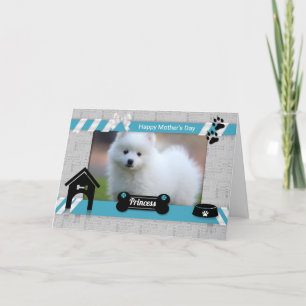 Mother's Day from the Dog Photo in Turquoise Blue Card