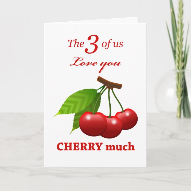 Mother's Day from Triplets, Love You Cherry Much Card (Front)