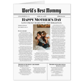 Mothers Day Front Page News Story Personalized Card