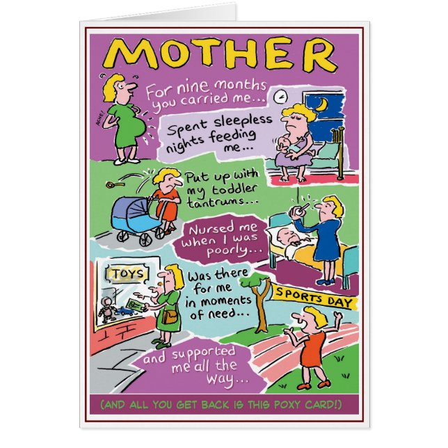 Mothers Day Funny Cartoons & Story Cards (Front)