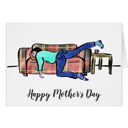 Mothers Day Funny Tired Mum Collage Illustration