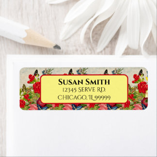 Mother's Day Garden Carnations Rose Return Address Label
