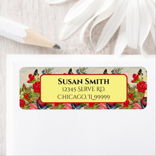 Mothers Day Garden Carnations Rose Return Address Label