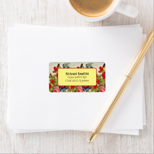 Mothers Day Garden Carnations Rose Return Address Label