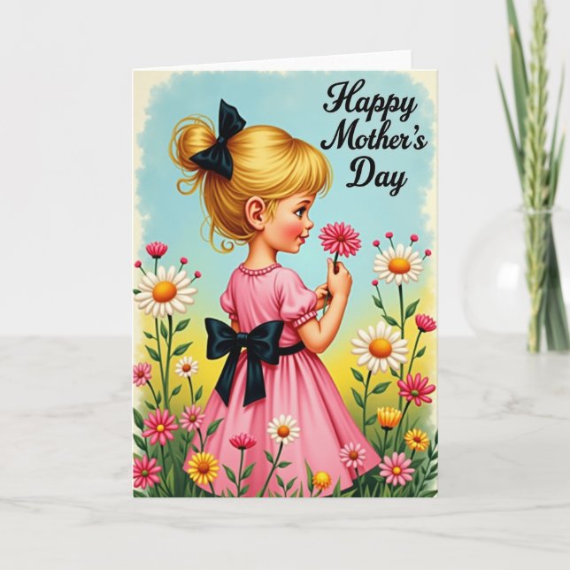 Mothers Day Garden Girl Card (Front)