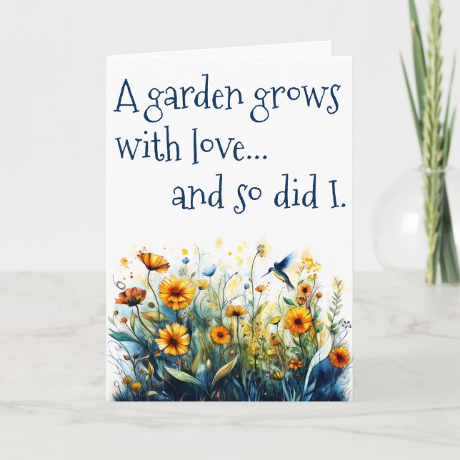 Mother's Day Garden Grows with Love Card (Front)