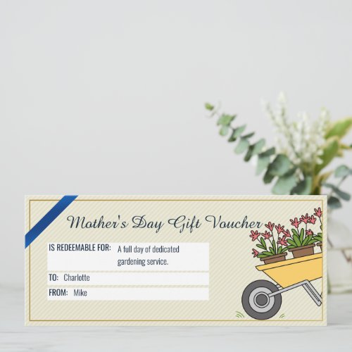 Mothers Day Gardening Gift Voucher Card