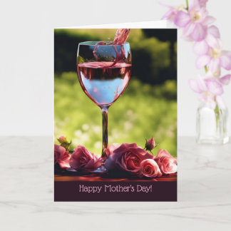 Mothers Day General Rose Wine and Roses  Card