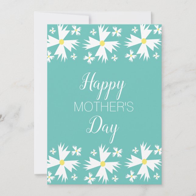Mother's Day Geometrical Daisy Holiday Card (Front)