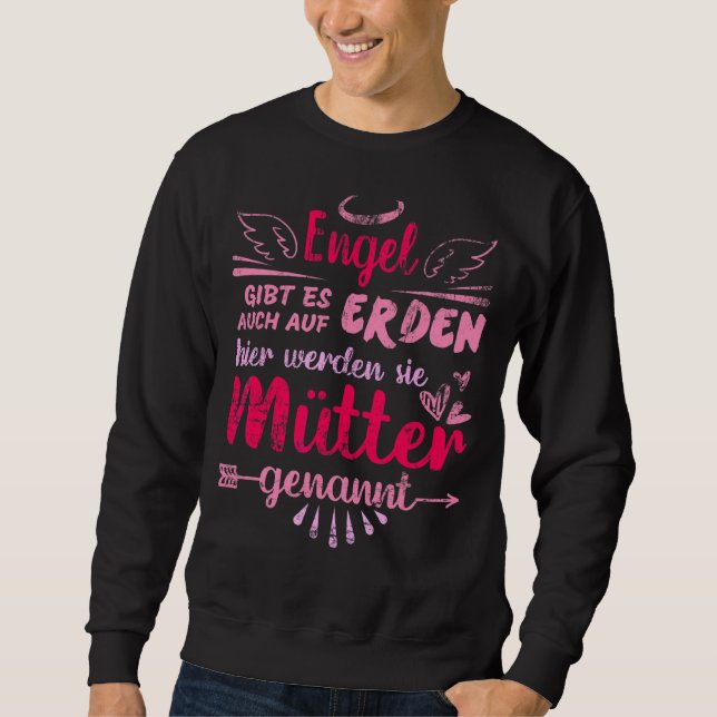 Mother's Day German Mothers Angel On Earth Sweatshirt (Front)