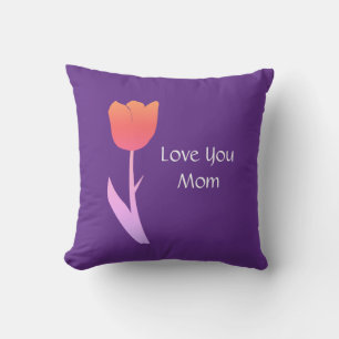 Mother's Day Gift 2022 Custom Cute Purple Floral Outdoor Pillow