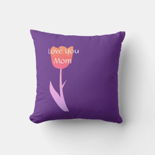 Mothers Day Gift 2022 Custom Text Purple Floral  Outdoor Pillow