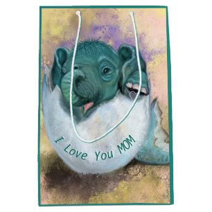 Mother's Day Gift Bag Baby Elephant I Love You Mom