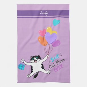 Mother's Day Gift Best Cat Mom Ever Kitchen Towel