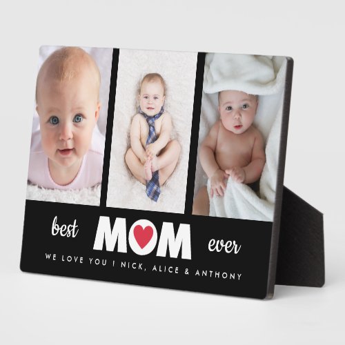 Mothers Day Gift Best Mom 3 Photos Love Family Plaque