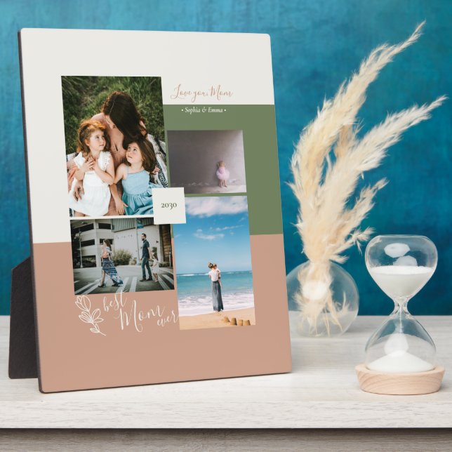 Mother's day gift Best Mom Ever Photo Collage Plaque (Side)