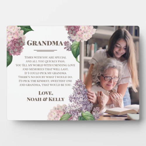 Mothers Day Gift Flowers Grandma from Grandkids Plaque