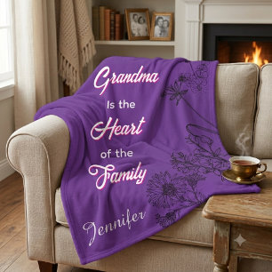 Mother's day gift for Grandma from Grandkids Fleece Blanket
