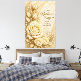 Mothers Day Gift for Mom – Cream Rose Elegant Flo Canvas Print