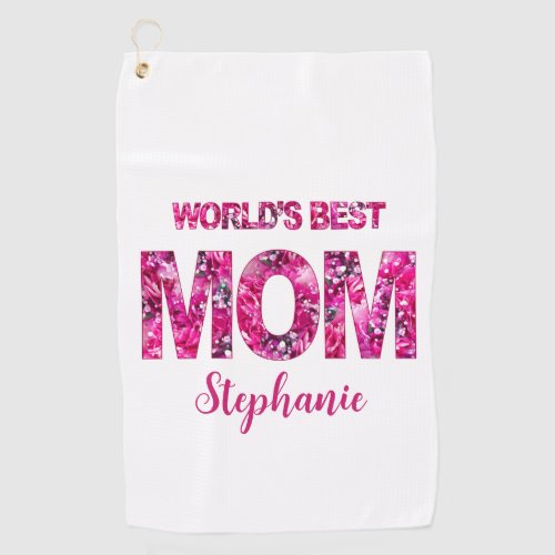 Mothers day gift golf towel floral personalized