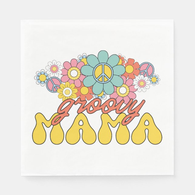 Mother's Day Gift | Groovy Mama Napkins (Front)