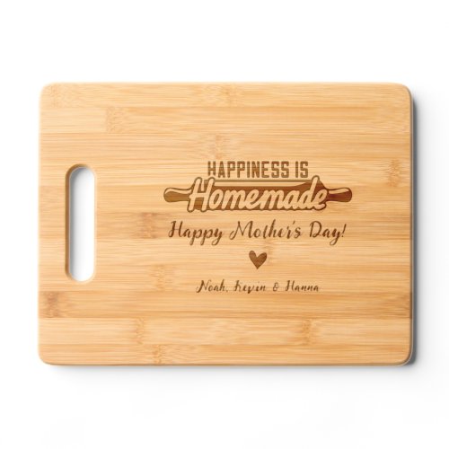 Mothers day gift happiness homemade  cutting board