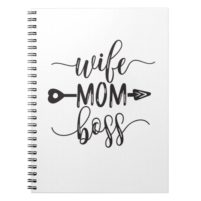 Mother's Day Gift Ideas Wife Mom Boss Notebook (Front)