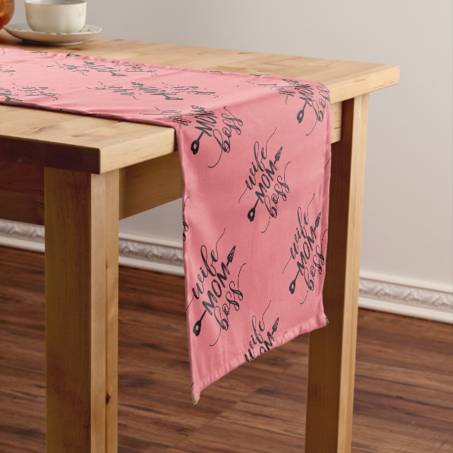 Mother's Day Gift Ideas Wife Mom Boss Short Table Runner (In Situ)