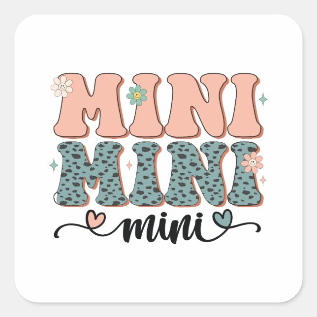 Mother's Day Gift | Mini Floral Square Sticker (Front)