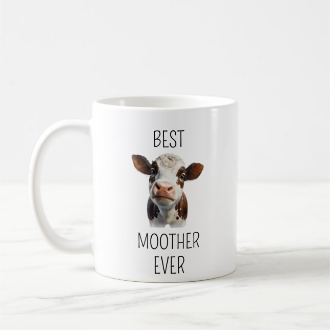 Mothers Day Gift Mom Cow Lover Coffee Mug (Left)