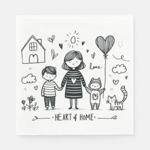 Mother's Day Gift   Mom Heart Of Home Napkins