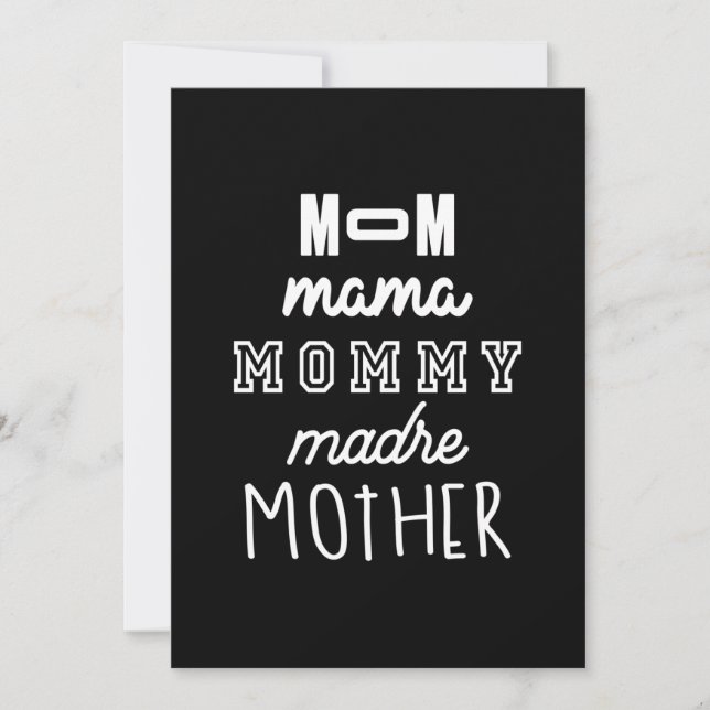 Mother's Day Gift Mom Mama Mommy Madre Mother Invitation (Front)