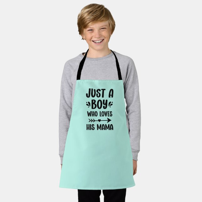 Mothers Day Gift Mom son matching kitchen Apron (Worn)