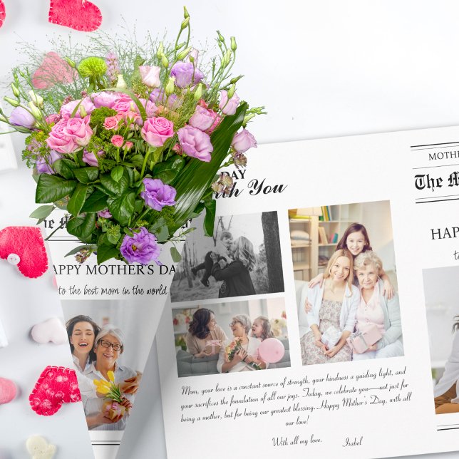 Mother's Day Gift Newspaper Flower Bouquet  Wrapping Paper Sheets (Mother's Day Gift Newspaper Flower Bouquet Wrapping Paper Sheets)