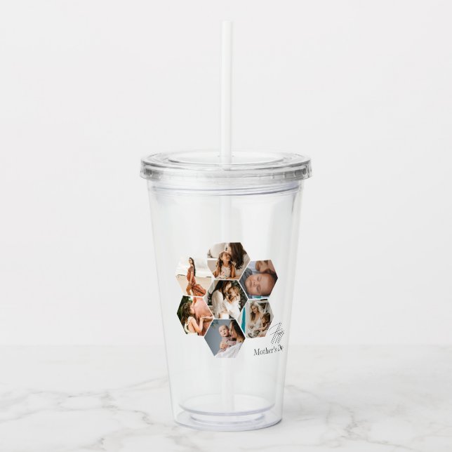 Mother's Day Gift Personalized MOMMY Photo Collage Acrylic Tumbler (Front)
