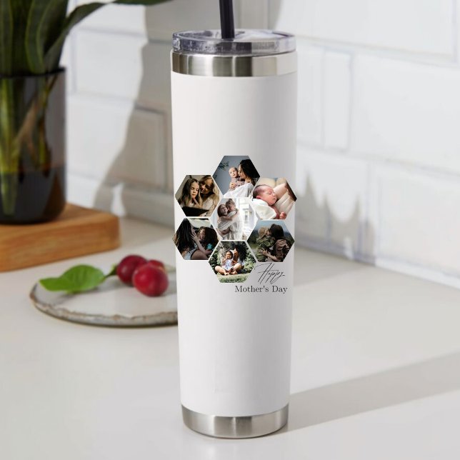 Mother's Day Gift Personalized MOMMY Photo Collage Thermal Tumbler (Creator Uploaded)