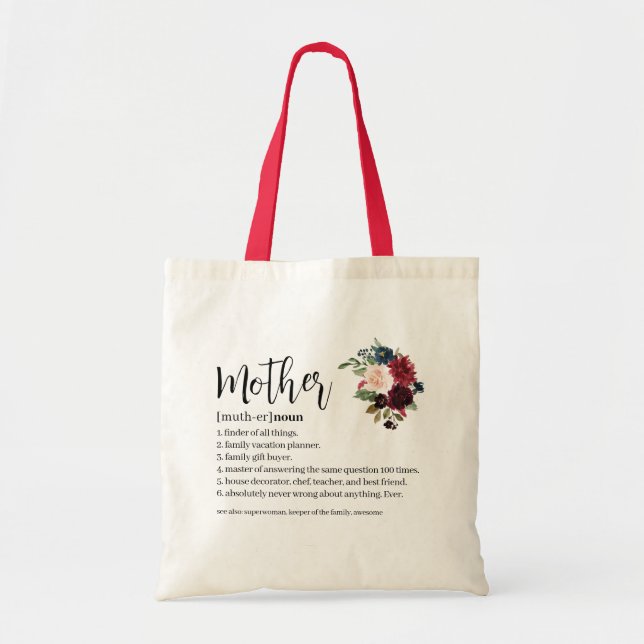 Mother's Day Gift Personalized Mother Definition  Tote Bag (Front)