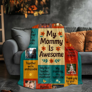 Mother's Day Gift Photo Collage Message  Sherpa Blanket