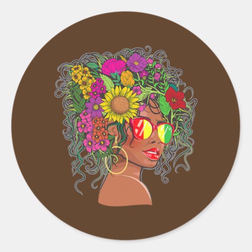 Mothers Day Gifts Afro American Melanin Swag Mama Classic Round Sticker
