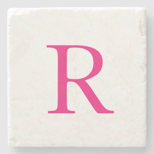 Mothers Day Gifts Birthdays Pink Monogram Name  Stone Coaster