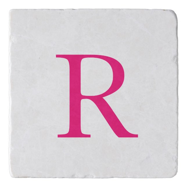 Mother's Day Gifts Birthdays Pink Monogram Name  Trivet (Front)