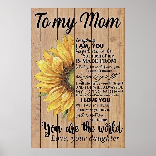 mothers day gifts, to my mom loving poster (Front)