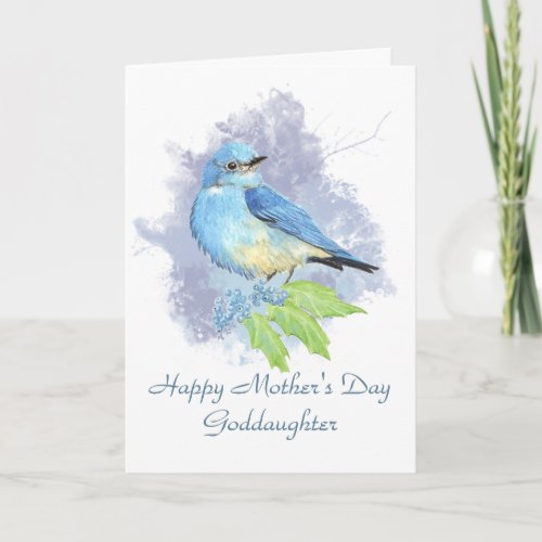 Mothers Day Goddaughter Eastern Mountain Bluebird Holiday Card