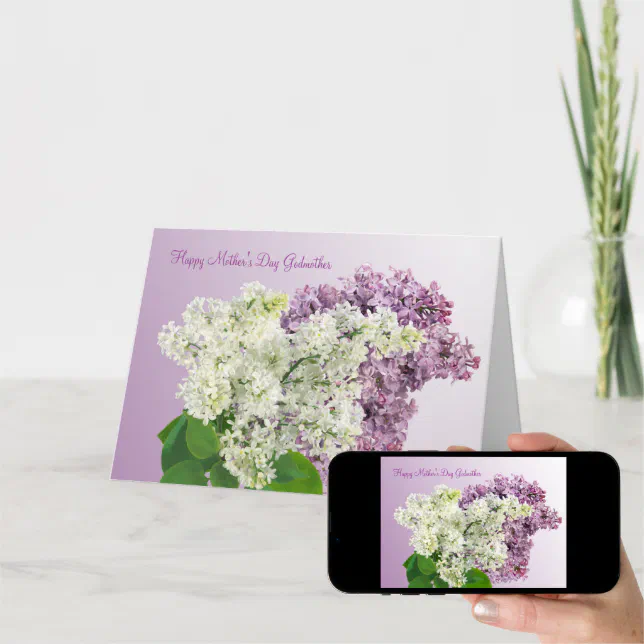 Mothers Day Godmother Lilac Flowers Card Zazzle