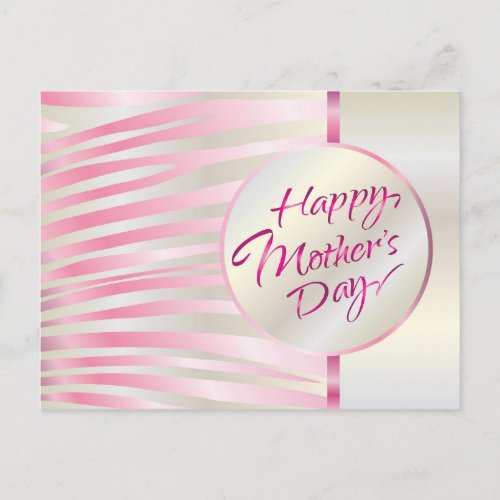 Mothers Day Gold Lettering Elegant Pink Luxury Postcard