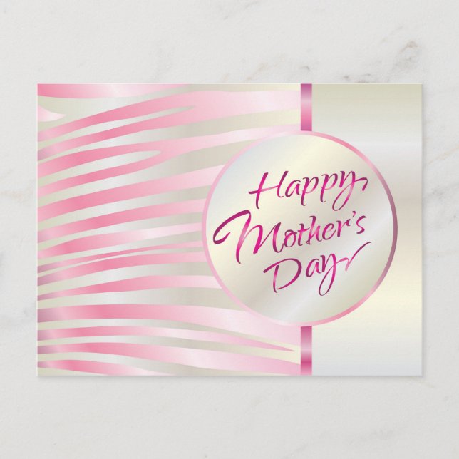 Mother's Day Gold Lettering Elegant Pink Luxury Postcard (Front)
