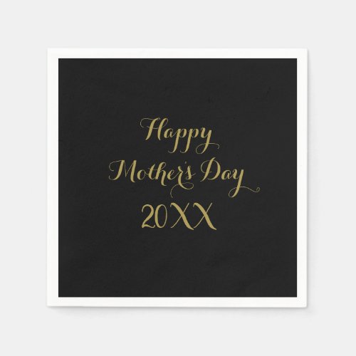 Mothers Day Golden Gold Black Elegant 2023 Napkins