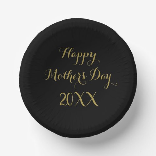 Mothers Day Golden Gold Black Elegant 2023 Paper Bowls